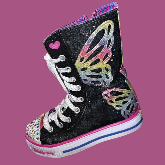 Skechers Twinkle Toe Pop Princess Butterfly High Tops Size 12.5 - Picture 9 of 9